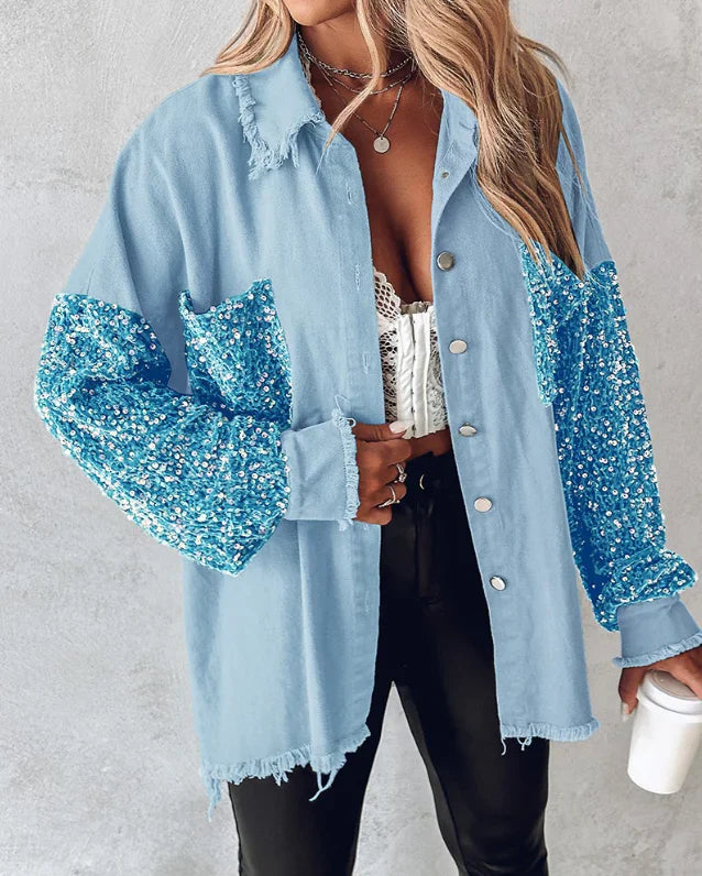 Variant image for Women Sequin Jacket Black Polyester | Dorothy-9