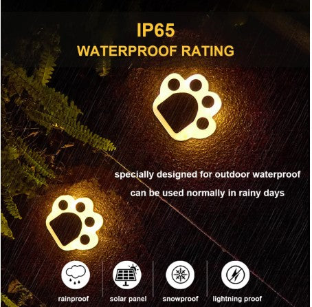 Outdoor Solar Lights Paw Print Design Waterproof | WagPaw-3