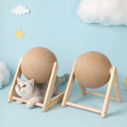 Cat Scratching Ball Toy Hemp Rope | Pawsome-4