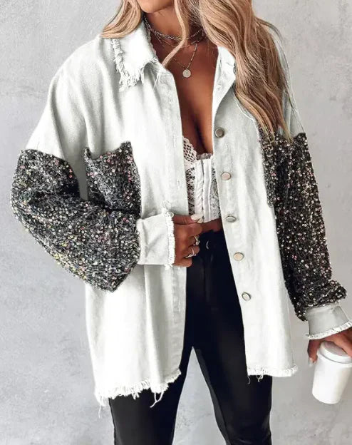Variant image for Women Sequin Jacket Black Polyester | Dorothy-25