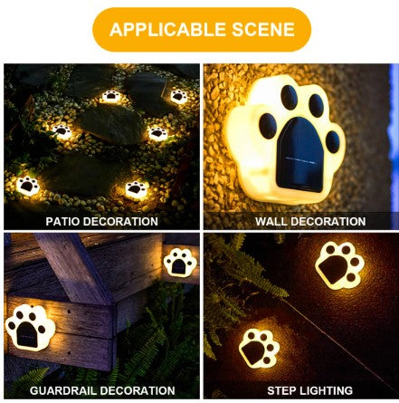 Outdoor Solar Lights Paw Print Design Waterproof | WagPaw-4