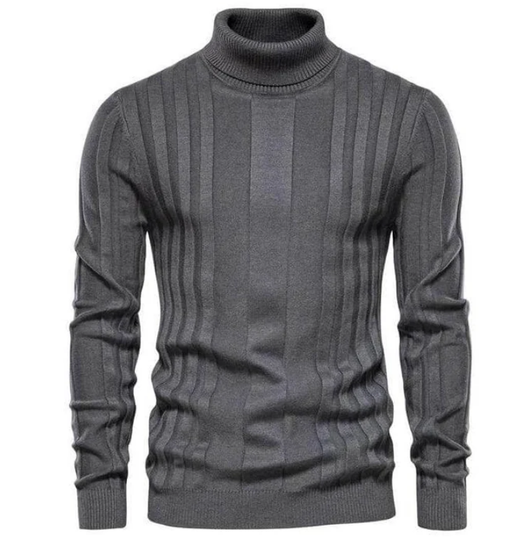 Men Ribbed Knit Turtleneck Sweater | Ivan