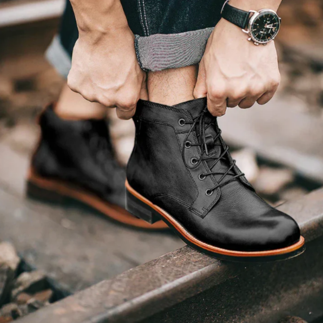 Men Vintage Leather Boots | Karim