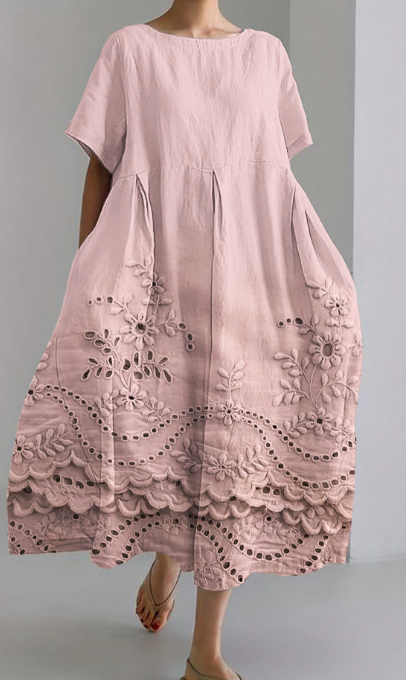 Women Floral Embroidered Midi Dress | Liza