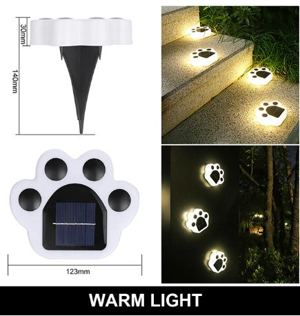 Outdoor Solar Lights Paw Print Design Waterproof | WagPaw-1