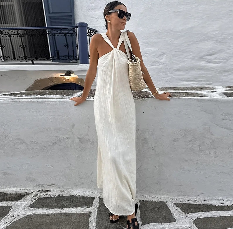 Women Halter Maxi Beach Dress | Roxanne
