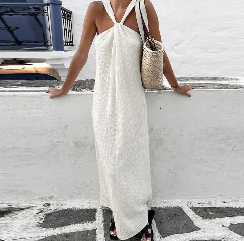 Women Halter Maxi Beach Dress | Roxanne