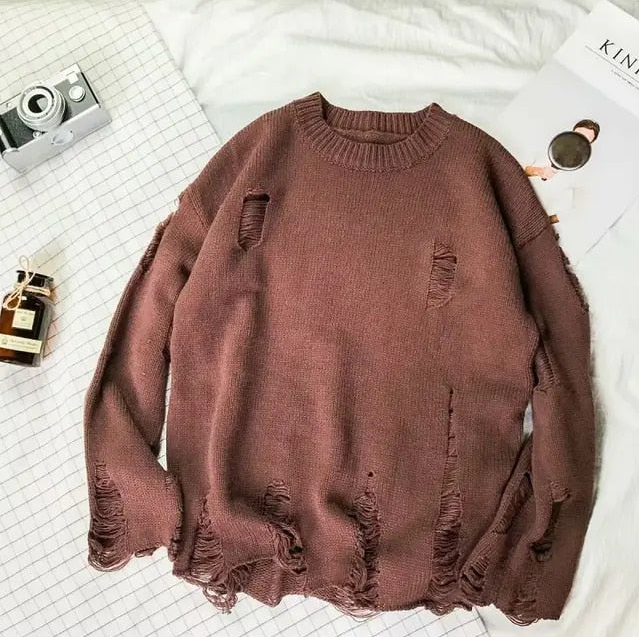Men's Sweater Ripped Knit | Jacob-3