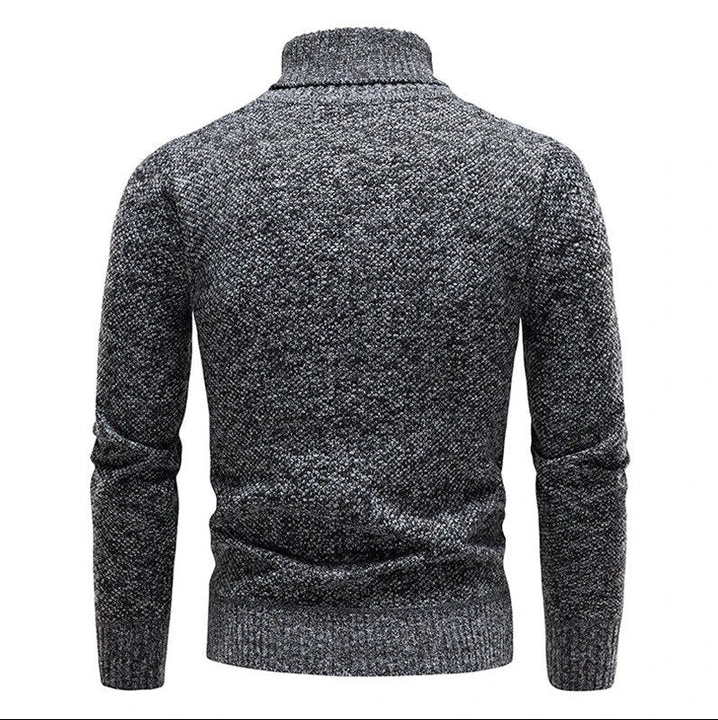 Men's Jersey Classic Roller Collar Black Cotton | Julius-5