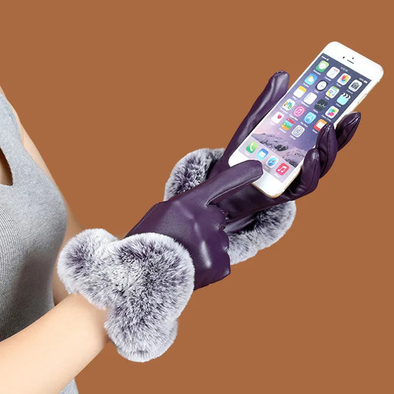 Women Elegant Faux Fur Lined Gloves | Celeste
