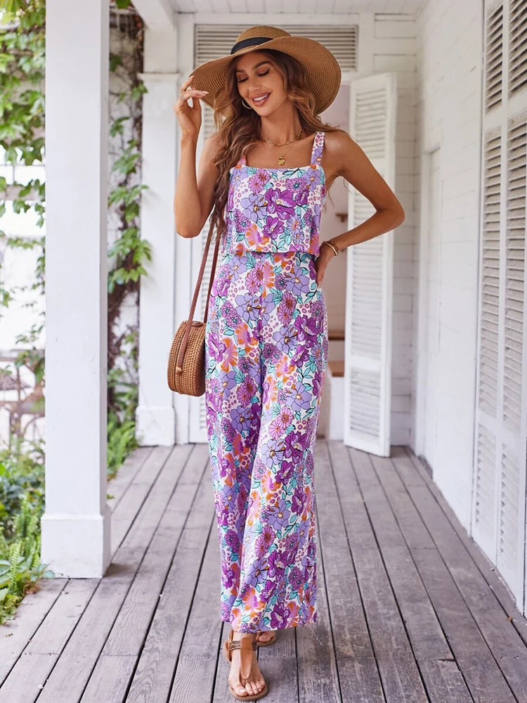 Women Floral Sleeveless Jumpsuit | Elena