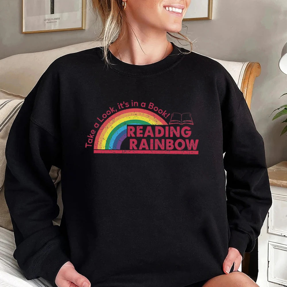Women Vintage Reading Rainbow Sweatshirt | Ethelinda