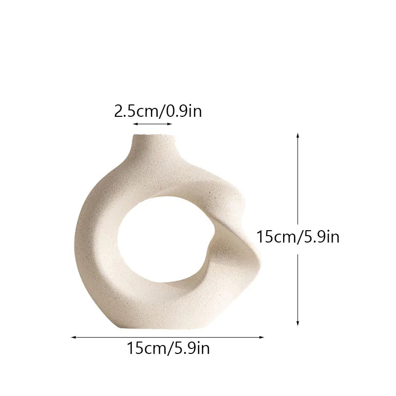 Variant image for Ceramic Flower Vase | Elegant Twist Design-2