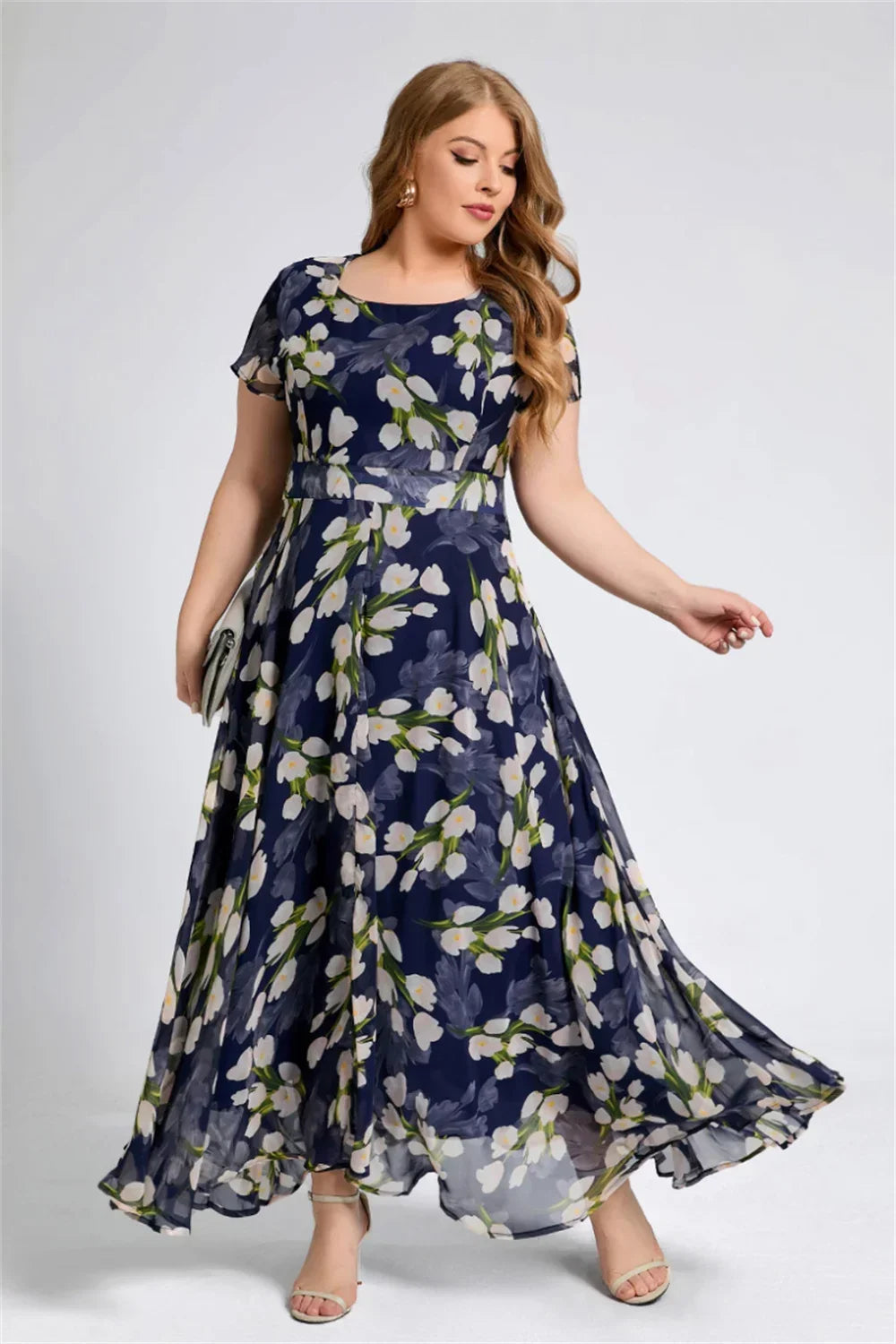 Women Floral Chiffon Maxi Dress | Gabriella