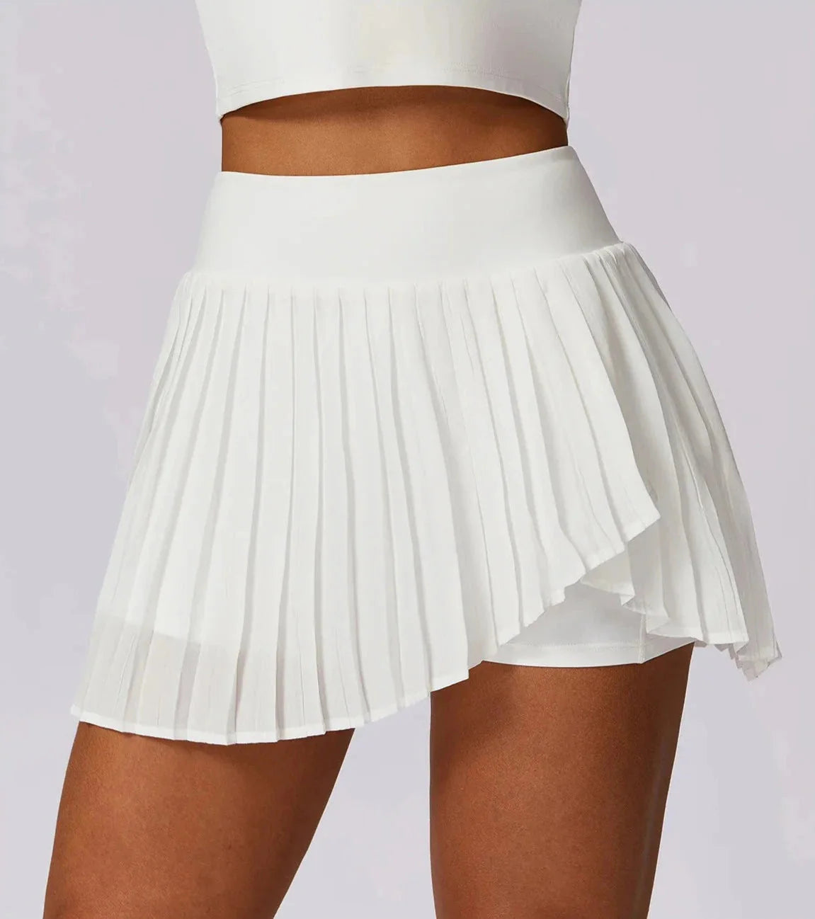 Variant image for Women Tennis Skirt White Nylon Spandex | Emily-13