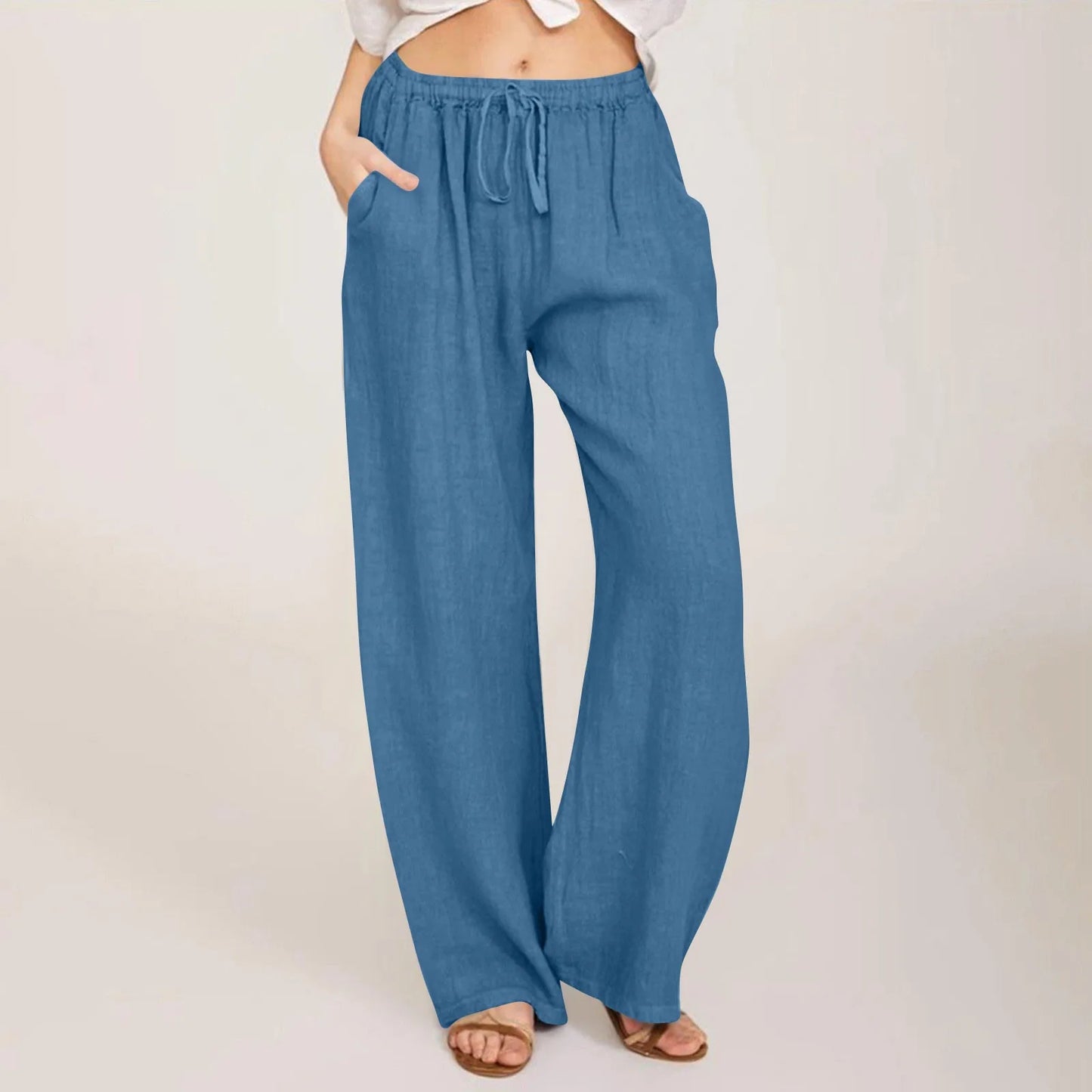 Women High-Waisted Wide-Leg Drawstring Pants | Nova