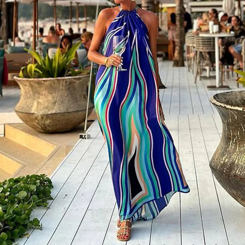 Women Vibrant Halter Maxi Dress | Jesamine