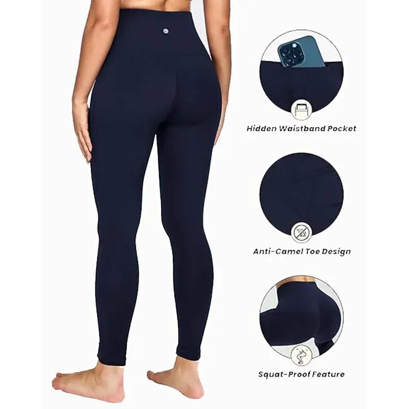Women Gym Leggings Black Stretch | Bella-3