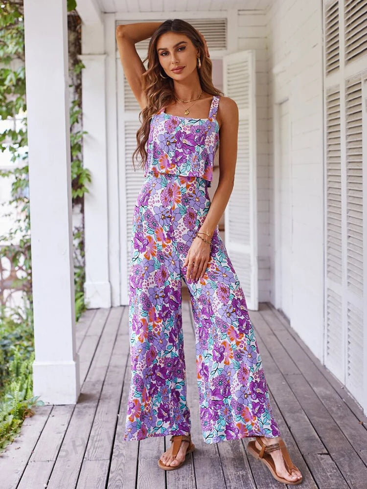 Women Floral Sleeveless Jumpsuit | Elena