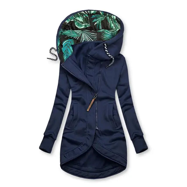 Women Asymmetrical Zip Hooded Jacket | Novella
