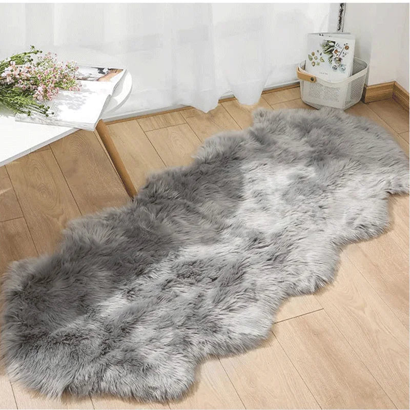 Washable Area Rug White Faux Sheepskin | Cozy Comfort 3