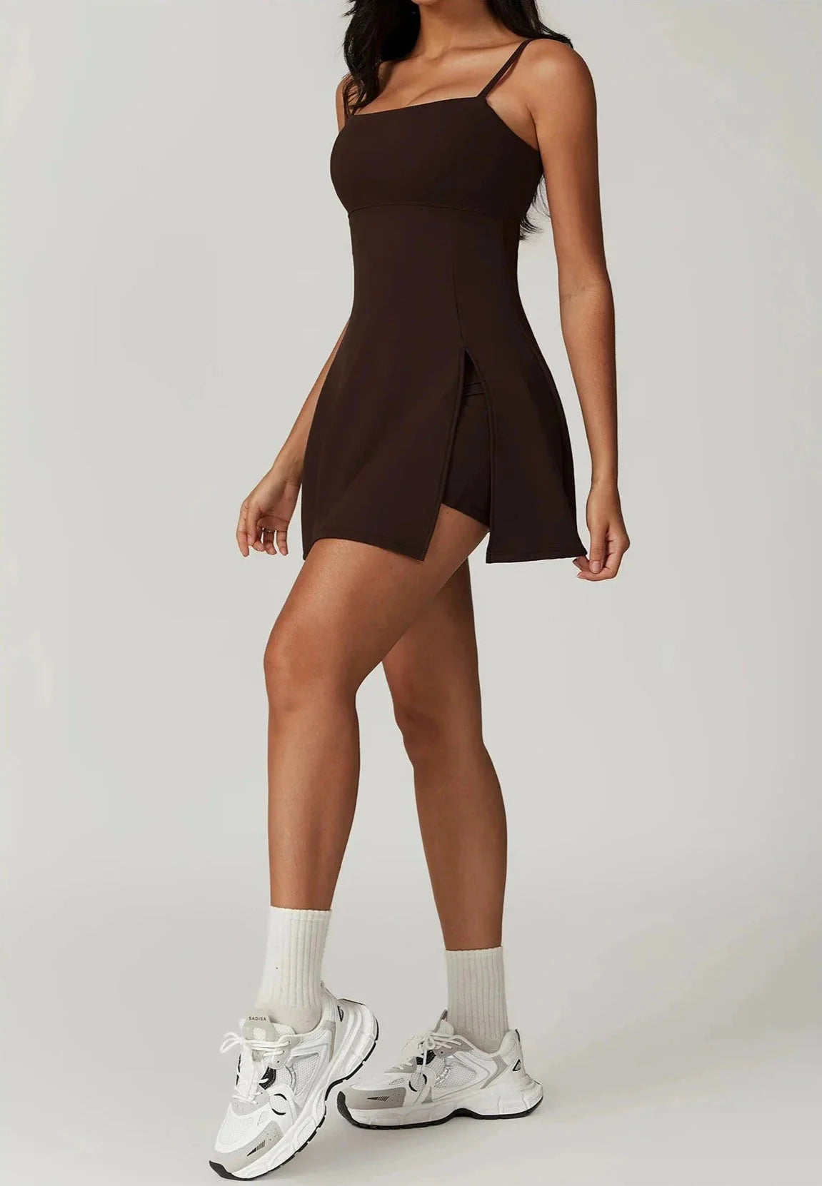 Women Tennis Dress Black Nylon Spandex | Drift-6