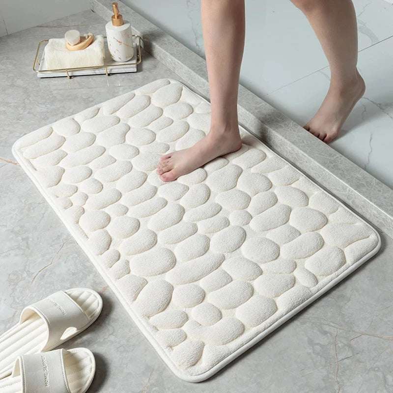 Non-Slip Bath Mat White Coral Fleece | Comfort 2