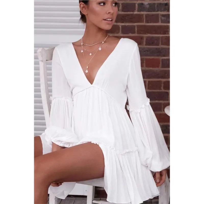 Women Bohemian Flowy Mini Dress | Herminia
