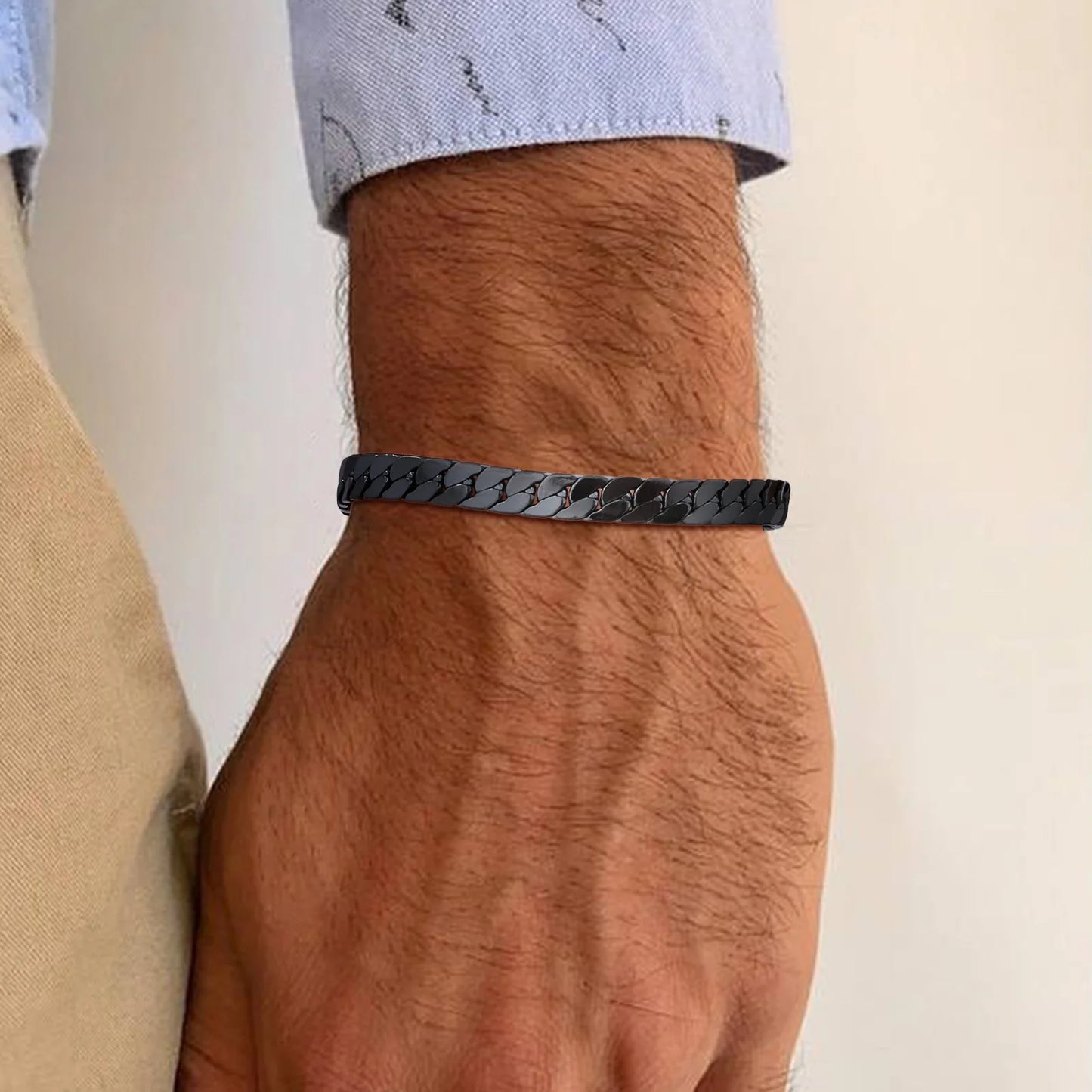 Men's Bracelet Adjustable Stainless Steel Cuban Chain | Classic Style-2