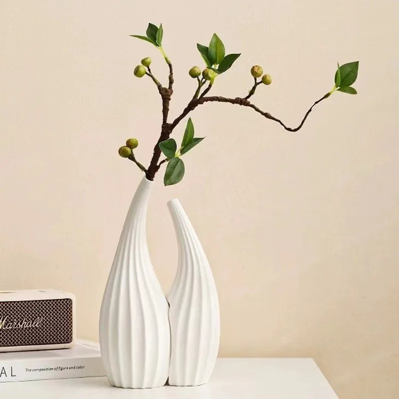 Decorative Vase White Ceramic | Elegant Touch 3