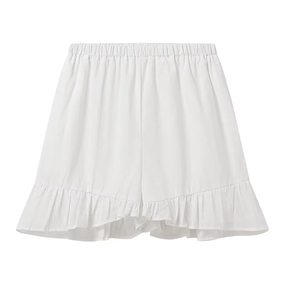 Women Ruffled Collar Linen Button-Up Set | Carmelita