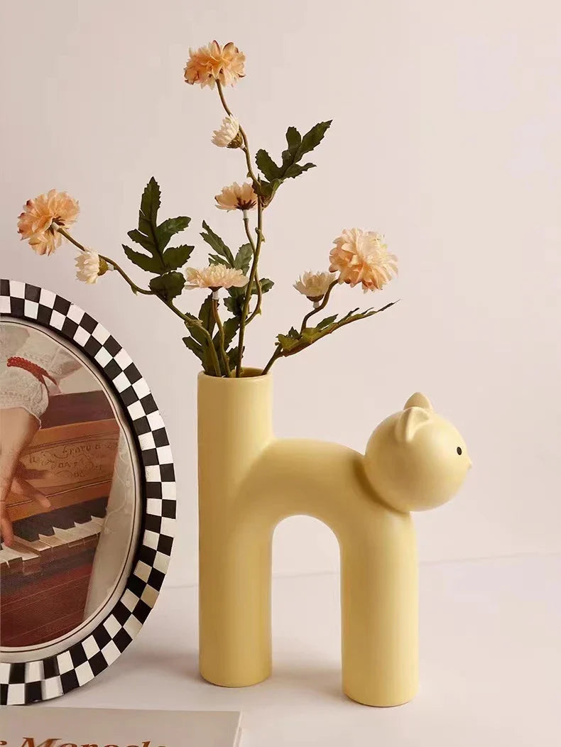 Cat Vase White Ceramic | Elegant Touch 6