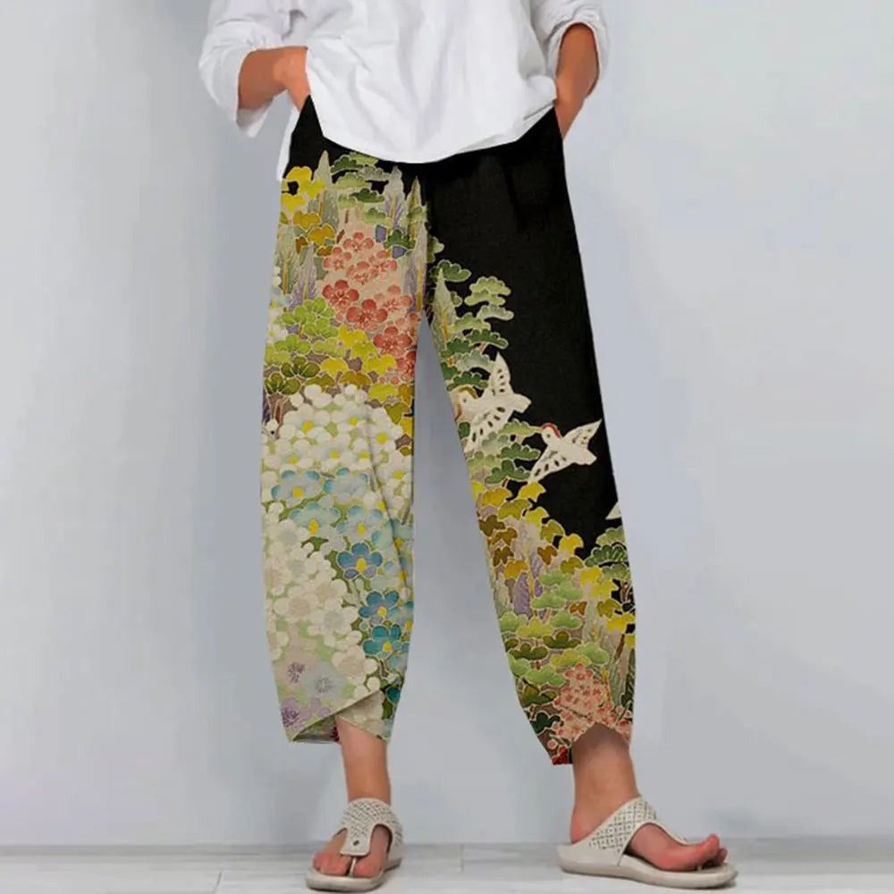 Women Floral Print Wide-Leg Pants | Anne