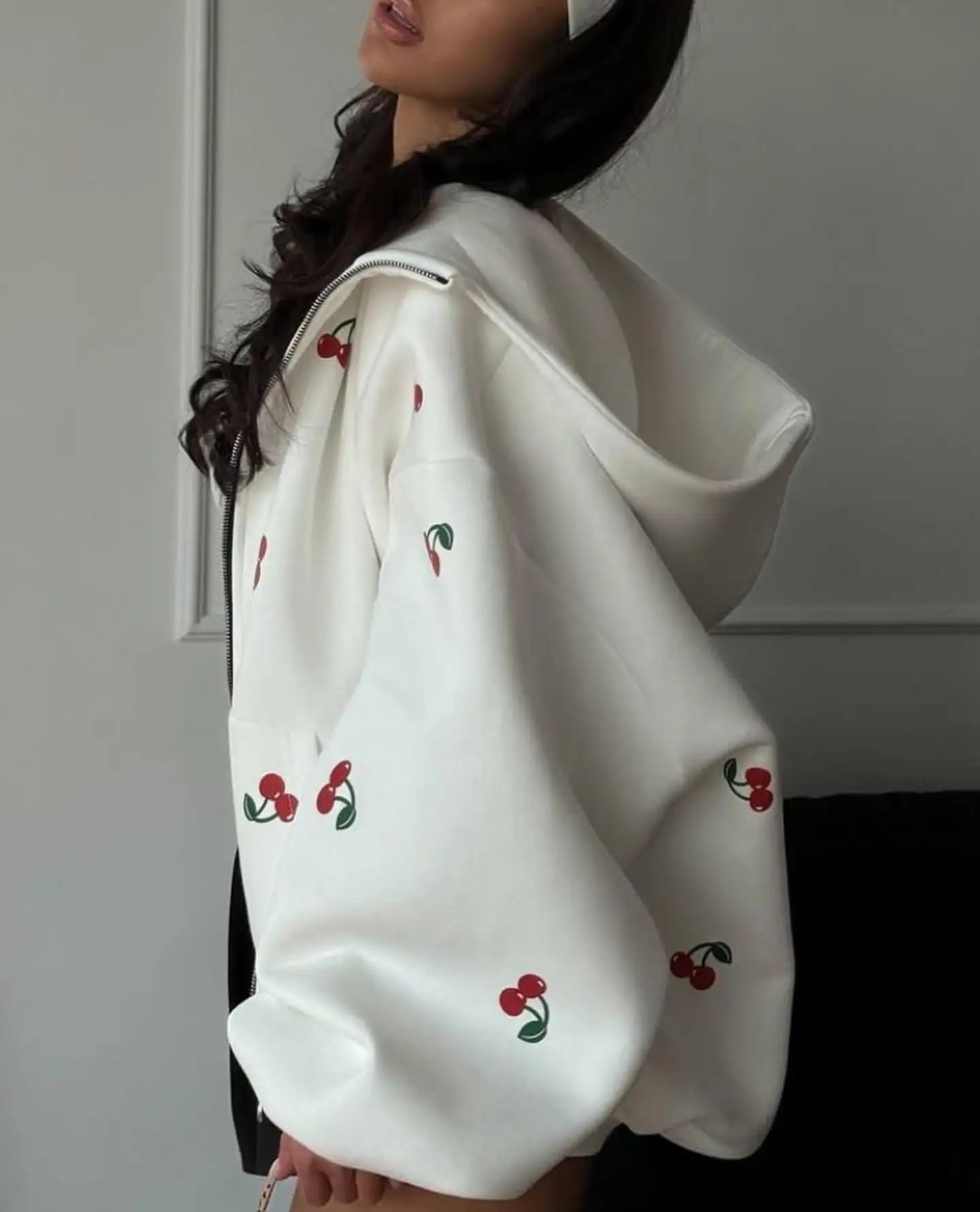 Women Oversized Cherry Hoodie | Melisande