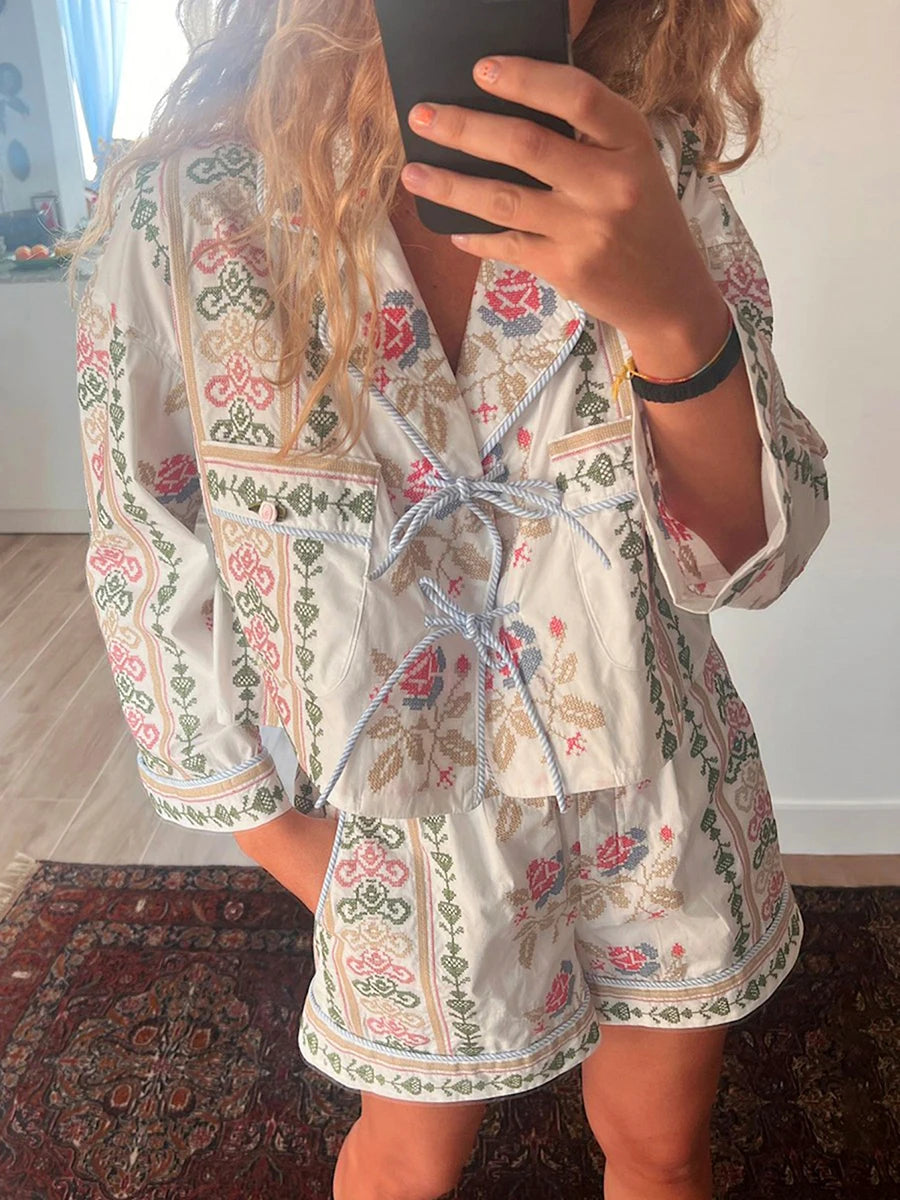 Women Vintage-Inspired Pajama Set | Delia