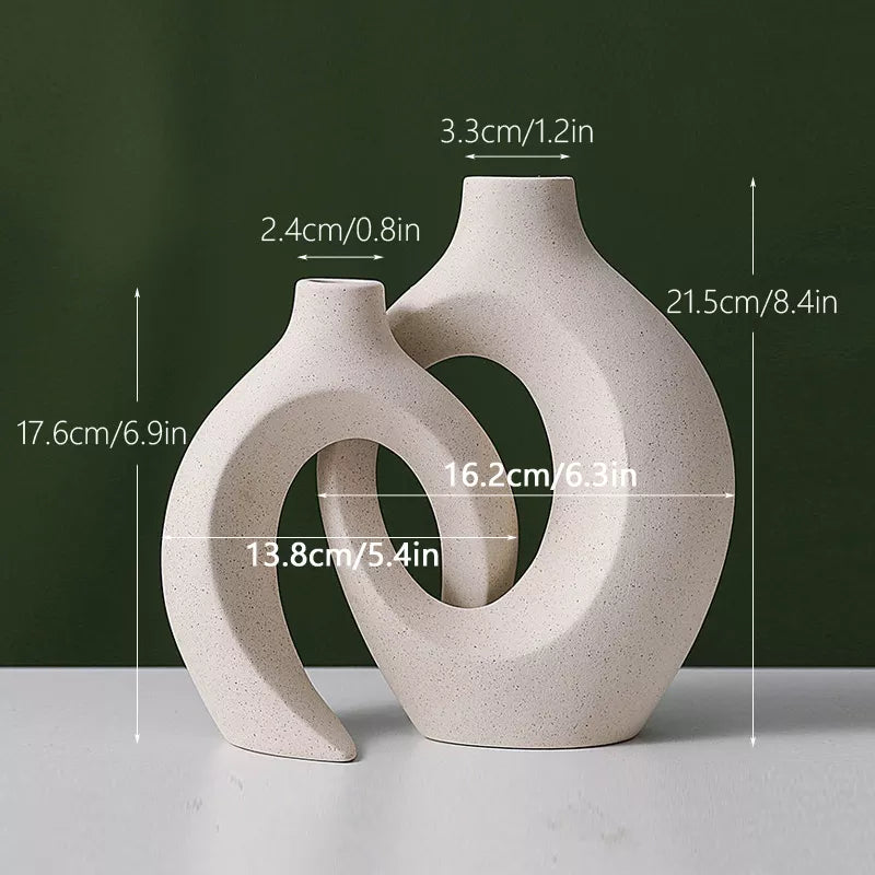 Decorative Double Vase White Ceramic | Modern Elegance 5