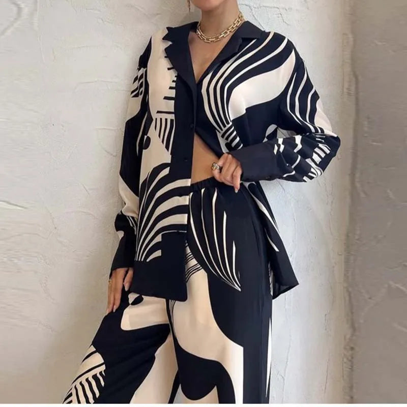 Women Abstract Print Two-Piece Set | Modern Luxe