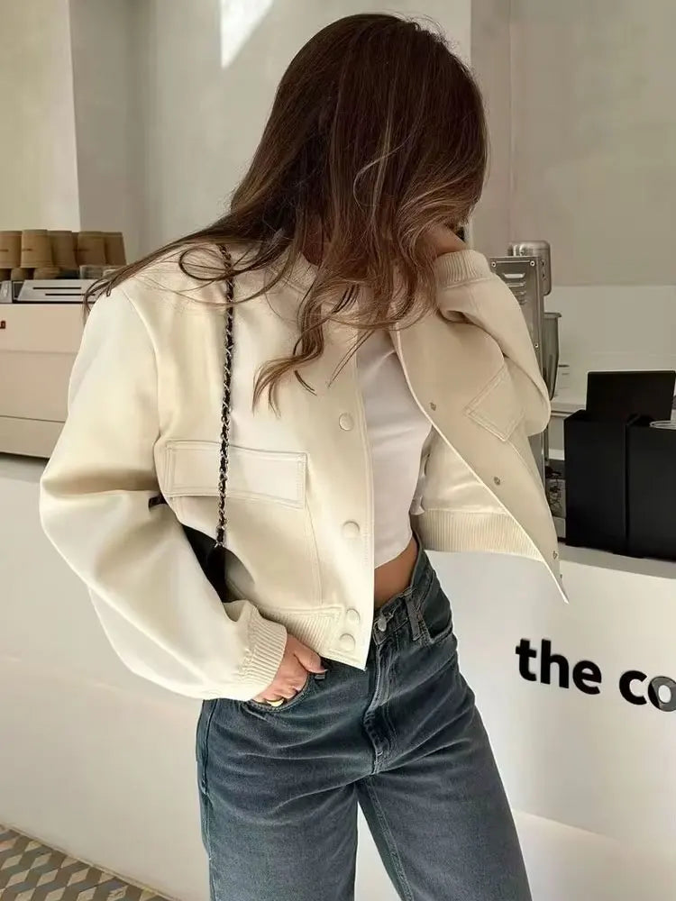 Women Bomber Jacket Green Cotton | Vintage Chic-5