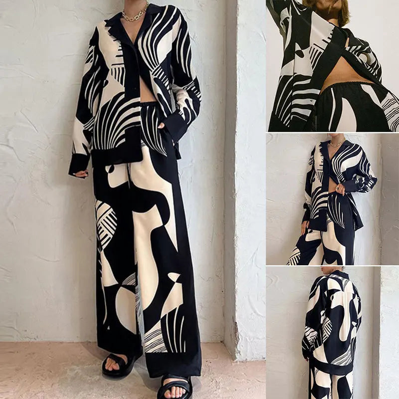 Women Abstract Print Two-Piece Set | Modern Luxe