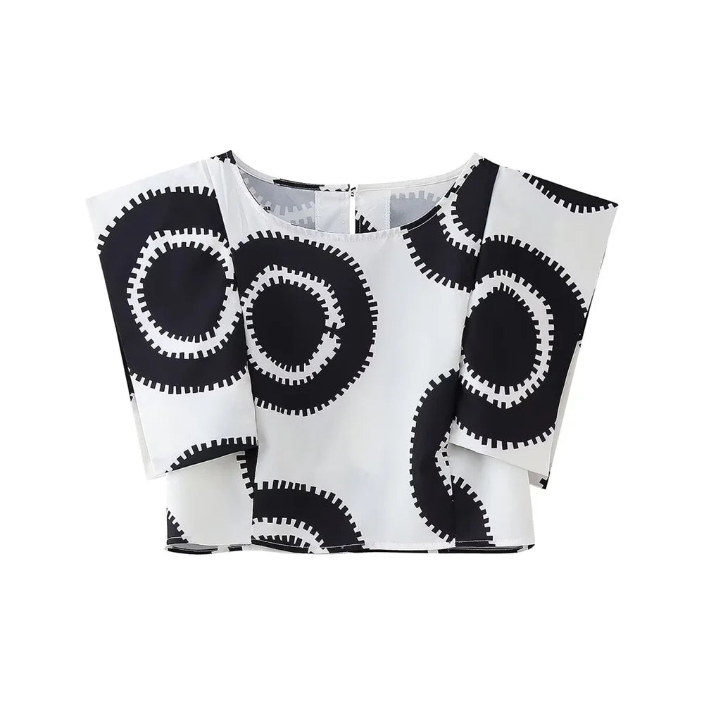 Women Bold Print Crop Top & Maxi Skirt Set | Cara
