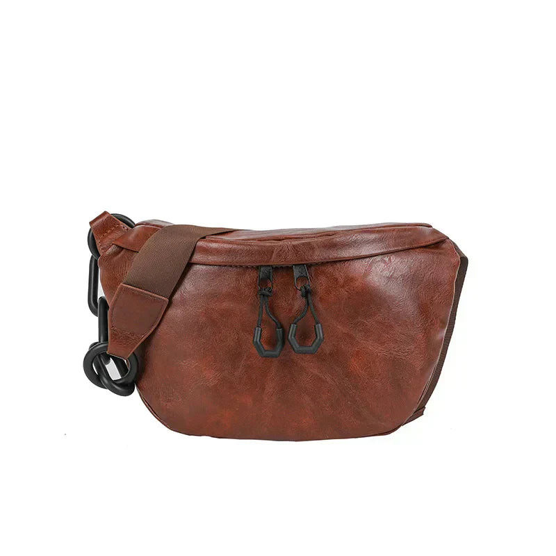 Women Sleek Leather Crossbody Waist Bag | Anika