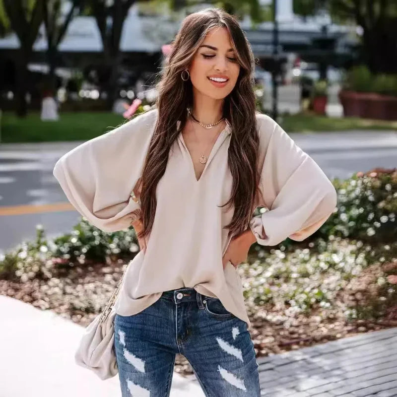 Women Elegant Half Open Collar Blouse | Celestine