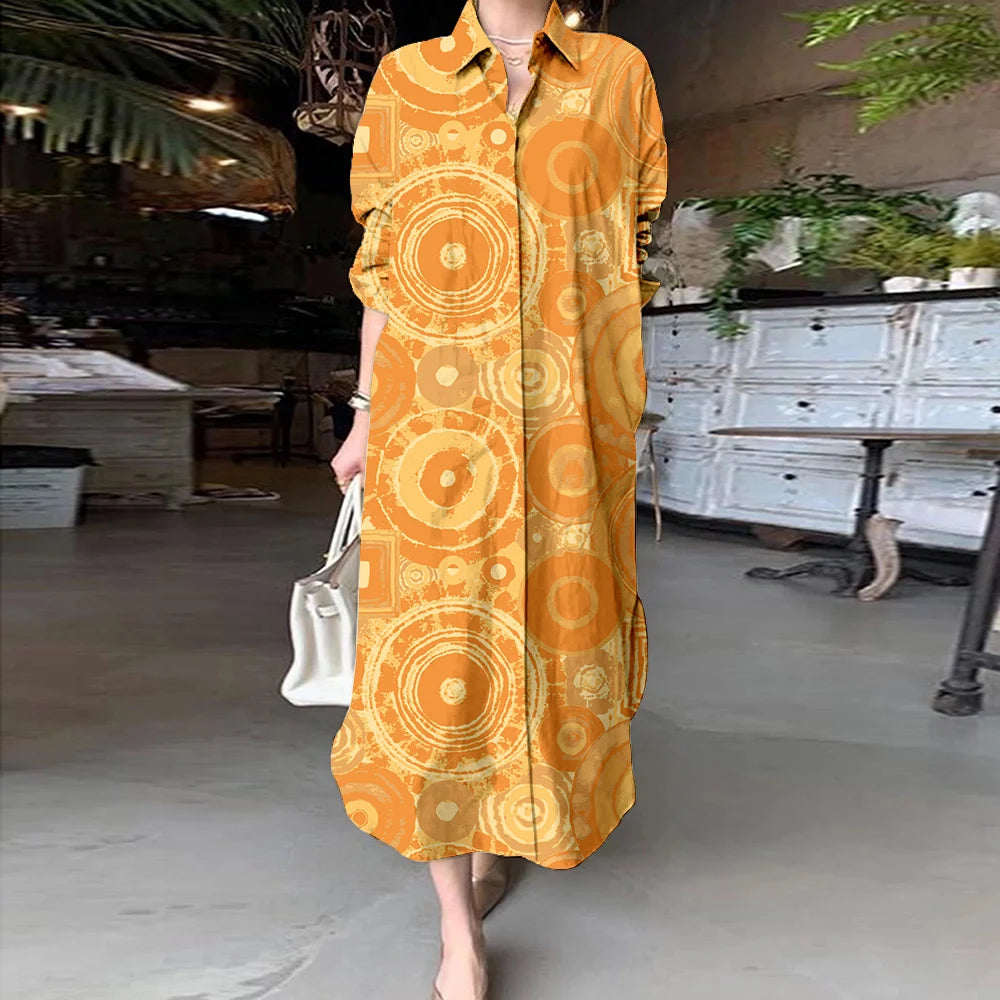 Women Abstract Print Shirt Dress | Aaliyah