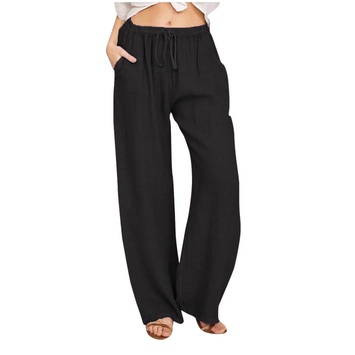 Women High-Waisted Wide-Leg Drawstring Pants | Nova