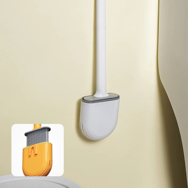 Silicone Toilet Brush Set with Holder for Bathroom | Home Essentials 3