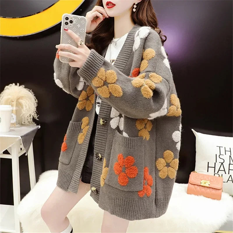 Floral Knit Cardigan | Euna