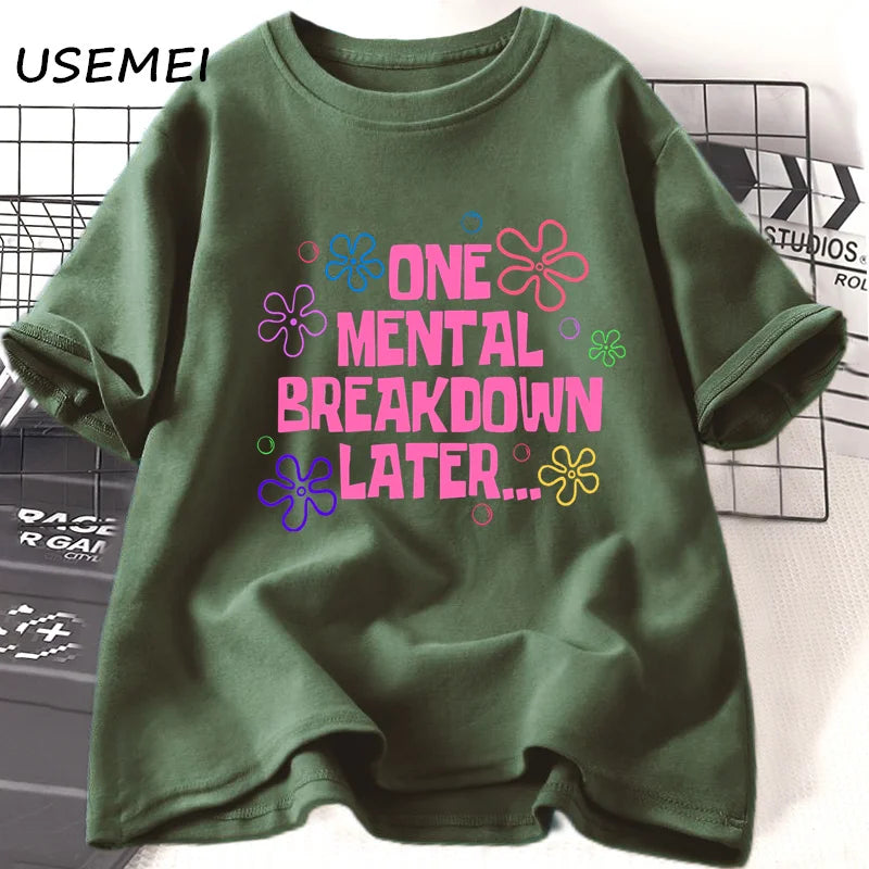 Variant image for Unisex T-Shirt Black Cotton | One Mental Breakdown Later-27