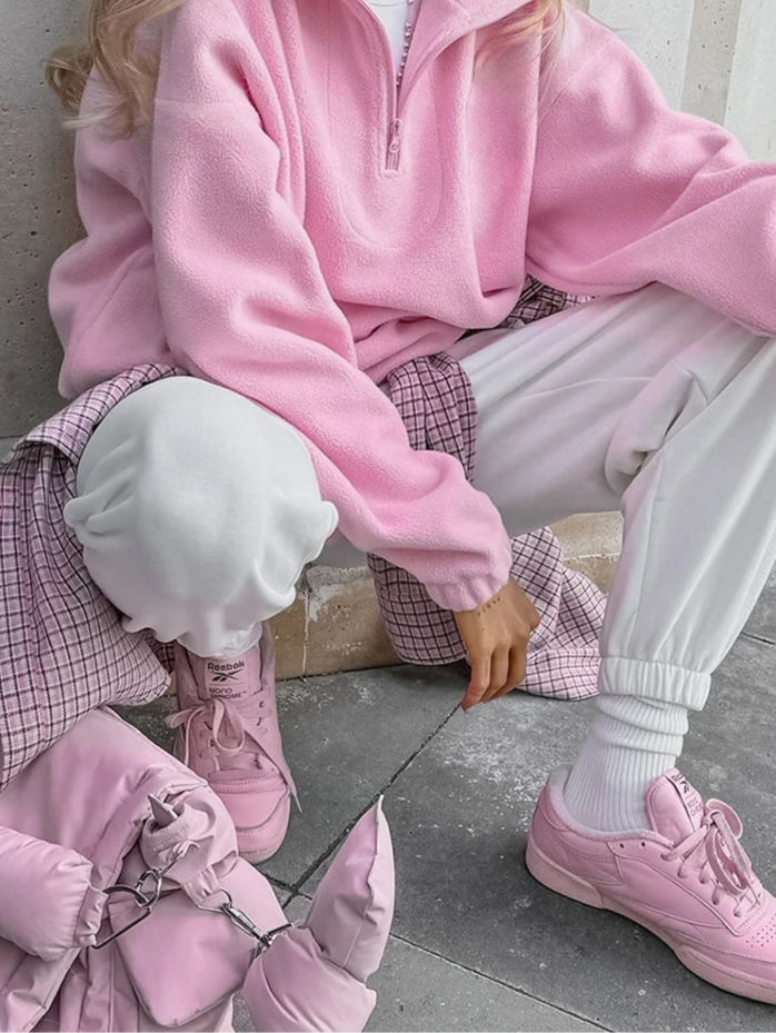 Women Half-Zip Oversized Pullover | Melis