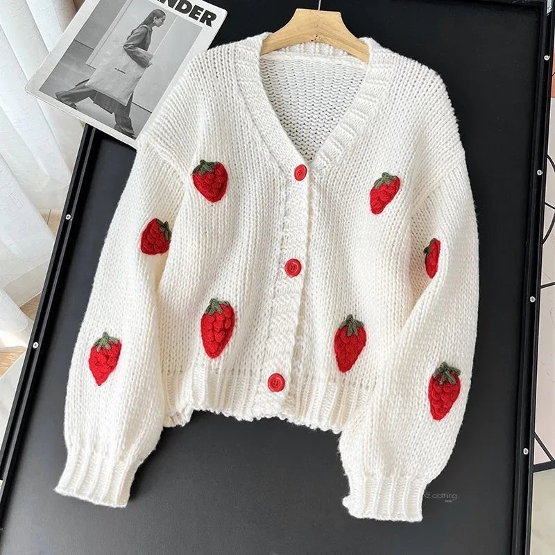 Women Strawberry Knit Cardigan | Ardith