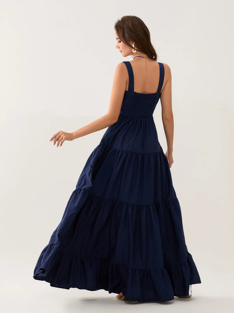 Women Embroidered Tiered Maxi Dress | Malia